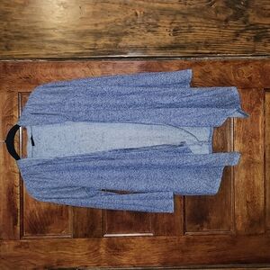 Women's hooded long sleeve cardigan - Medium -Blue Marl
